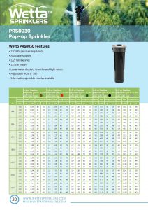 Wetta PRS8030 pop up sprinkler